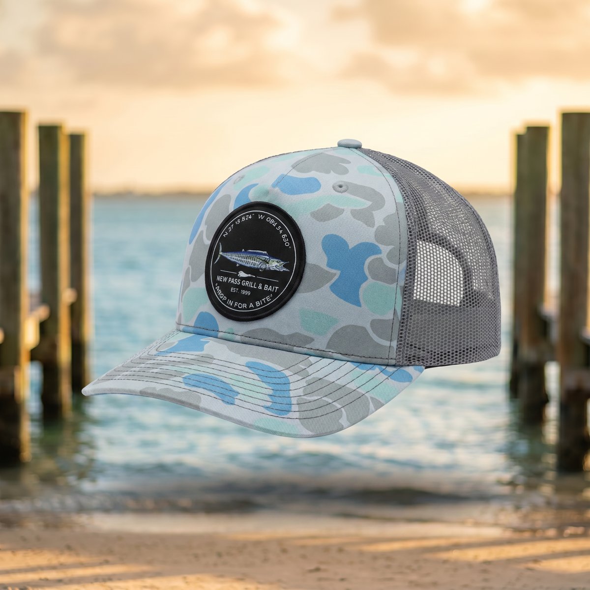 Wahoo Camo Trucker — New Pass apparel