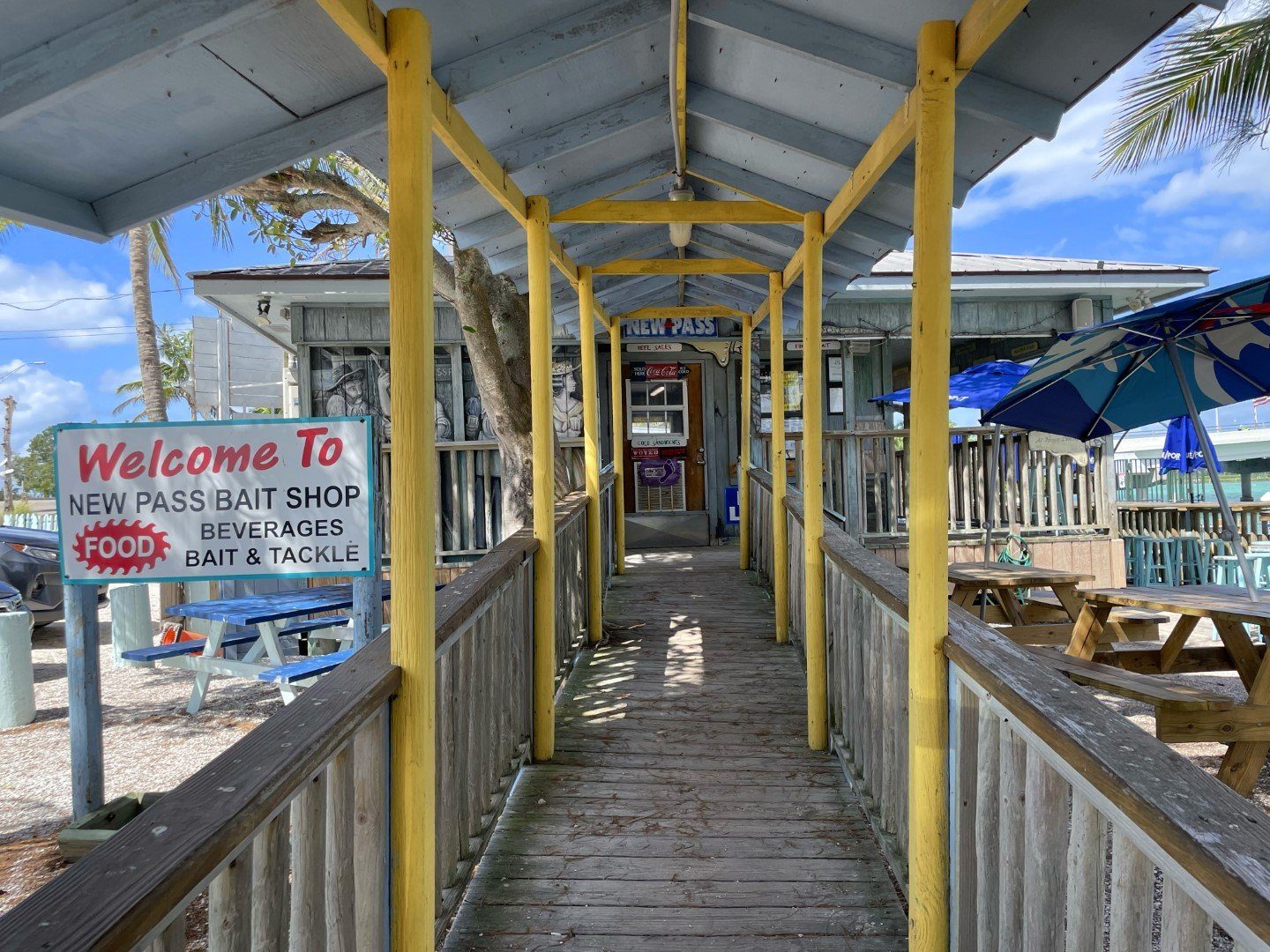 The New Pass bait shop building